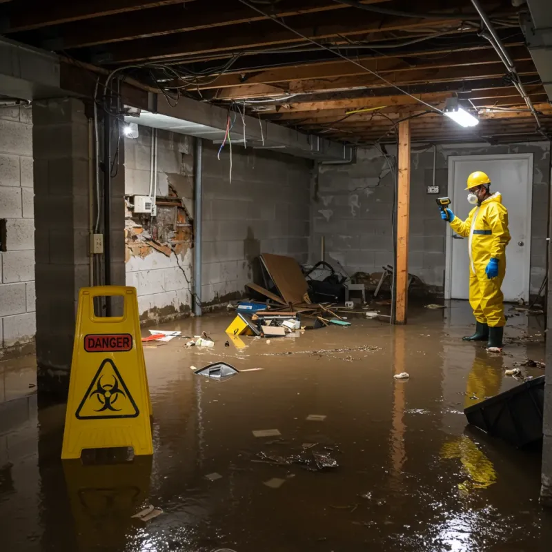 Flooded Basement Electrical Hazard in Sweet Springs, MO Property