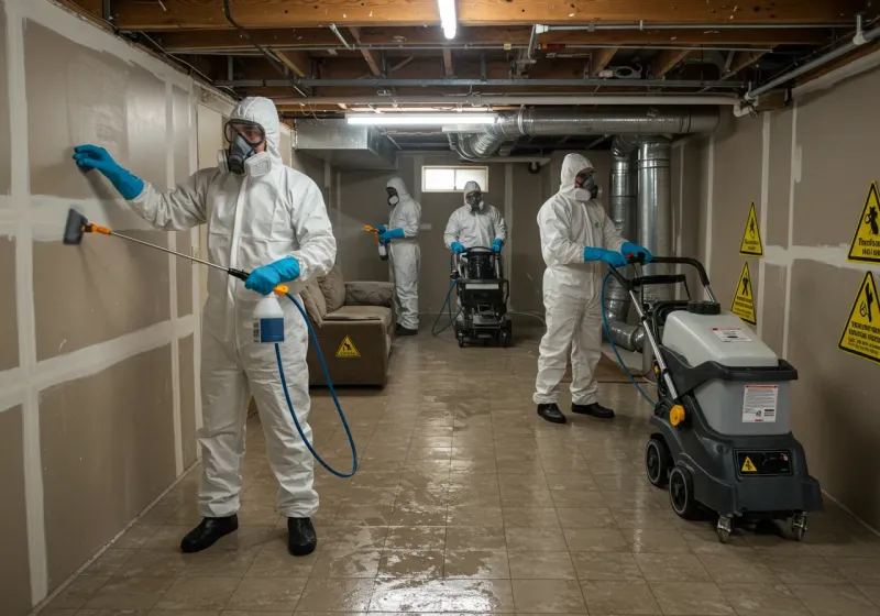 Basement Moisture Removal and Structural Drying process in Sweet Springs, MO